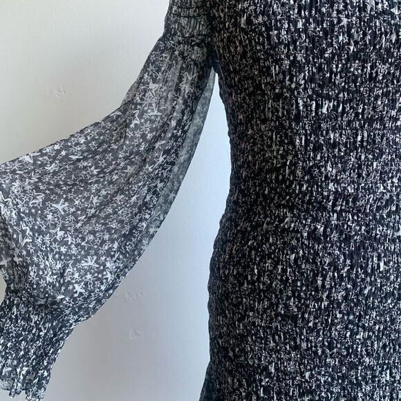 LoveShackFancy Scarlett Star Print Silk Mini Dress - Picture 3 of 11